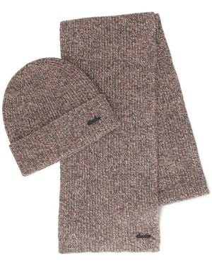 Borsalino Virgin Wool Beanie Set - ブラウン