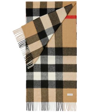 Burberry チェック カシミアスカーフ - ブラック