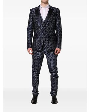 Dolce & Gabbana Martini Star-Jacquard Three-Piece Suit - Blue