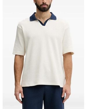 Guess Polo Con Cuello En Contraste - Blanco