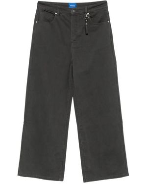 DAGGER Logo-Patch Wide-Leg Jeans - Grey