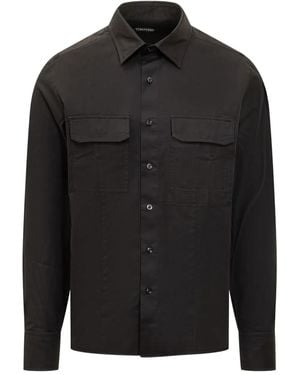 Tom Ford Hemd im Military-Look - Schwarz