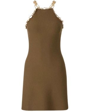 Cult Gaia Vestido corto Prati con aplique de cadena - Verde