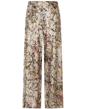 Pierre Louis Mascia Ranada Floral-Motif Trousers - Natural