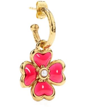 Goossens Talisman Trèfle Mono Hoop Earring - Pink