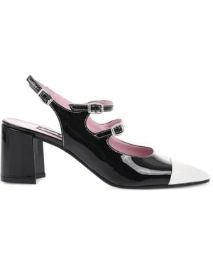 CAREL PARIS Papaya Patent-Leather Mary Jane Pumps - White