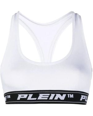 Philipp Plein Logo-Underband Sports Bralette - White