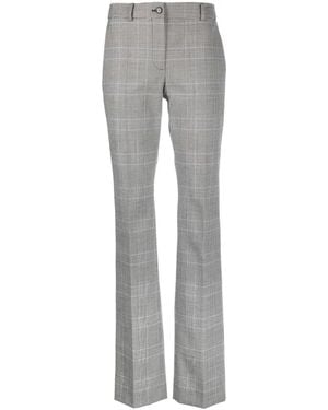 Moschino Checked Straight-Leg Trousers - Grey