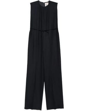 Semicouture Sleeveless Belted Jumpsuit - Black