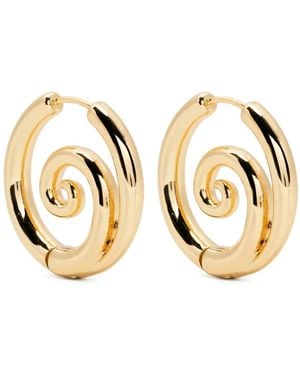 Kenneth Jay Lane Swirl Hoop Earrings - Metallic