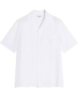 Maison Kitsuné Linen Resort Shirt For - White