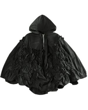Comme des Garçons Ruffled Hooded Jacket - Black