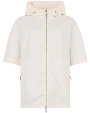 Moorer Penelope-Gf Hooded Short-Sleeve Jacket - White