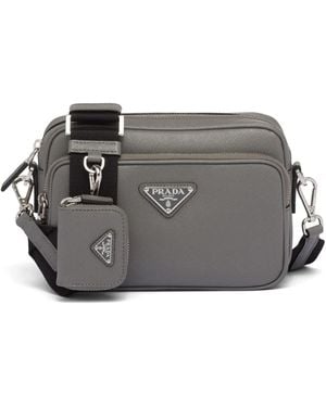 Prada Schoudertas Met Logo - Grijs