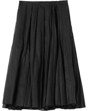 Jil Sander A-Line Pleated Skirt - Black