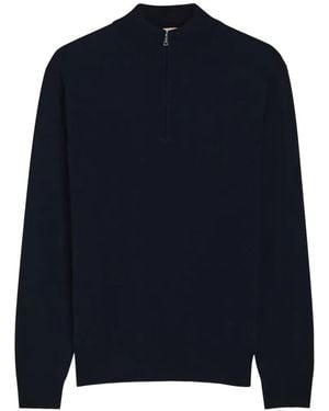 Aurélien Zip Neck Jumper - Blue
