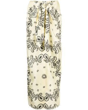 Nanushka Nicolet Paisley-Print Midi Skirt - Metallic