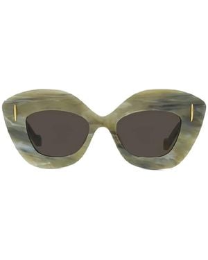Loewe Cat-Eye Marble-Pattern Sunglasses - Gray