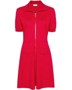 Moncler Logo-Appliqué Mini Dress - Red