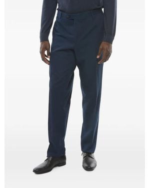 Corneliani Academy Cotton-Twill Trousers - Blue