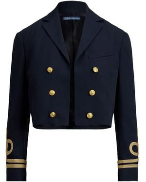 Polo Ralph Lauren Cropped Rope-detail Jacket - Blue