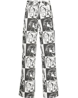 Haculla This Is Chess Jeans Mit Schachbrettmuster - Weiß