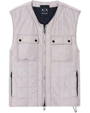 ARMANI EXCHANGE Zip-Fastening Quilted Gilet - Gray