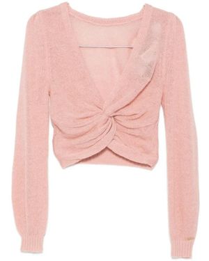 Twinset Twist-Detail Cropped Sweater - Pink
