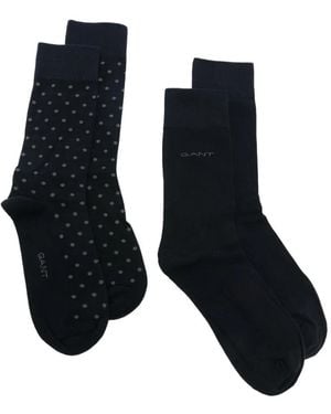 GANT Polka-Dot Logo-Print Socks Set - Black