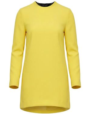 Dolce & Gabbana Diagonal-Weave Long-Sleeve Mini Dress - Yellow