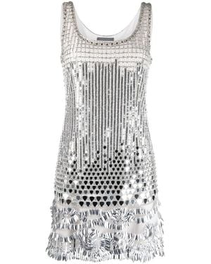 Alberta Ferretti Sequin-Embellished Minidress - Gray
