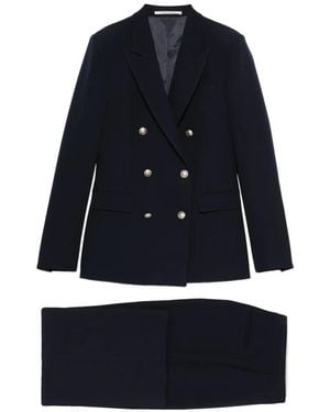 Tagliatore Button Double-Breasted Dress - Blue