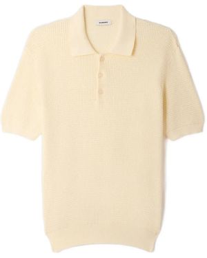 Sandro Polo En Coton À Design Gaufré - White