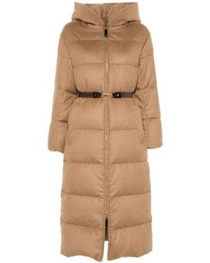 Max Mara Long Reversible Puffer - Natural