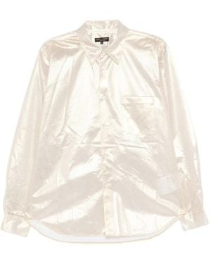 Comme des Garçons Perforated Metallic-Effect Shirt - White