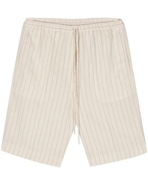 TOTEME Drawstring-Waist Pinstripe Shorts - White