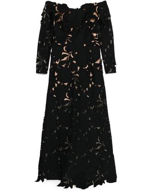 Costarellos Robe Longue Kasia À Fleurs - Noir