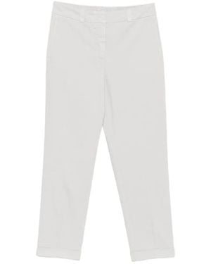 Peserico Cropped-Leg Turn-Up Pants - White