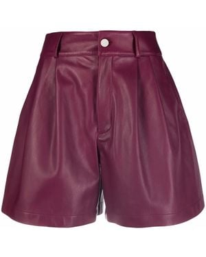 RED Valentino High-Waisted Gathered-Detail Shorts - Purple