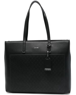 Calvin Klein Logo-lettering Tote Bag - ブラック