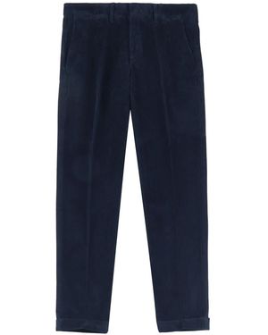 Fay Stretch-Cotton Cropped Trousers - Blue