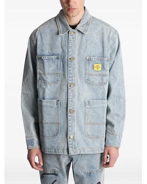 ICECREAM Graphic-Print Denim Jacket - Blue