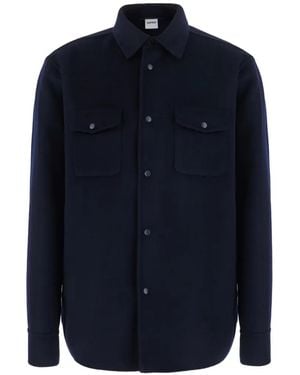 Aspesi 13 Button-Up Wool Shirt - Blue