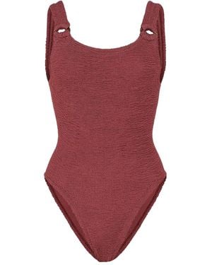 Hunza G Domino Ring-Detail Textured Swimsuit