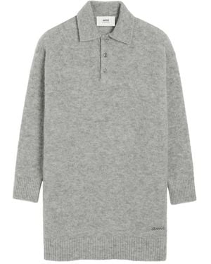 Ami Paris Ami Polo Dress - Grey