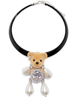 YVMIN Embellished Teddy-Bear Necklace - Metallic