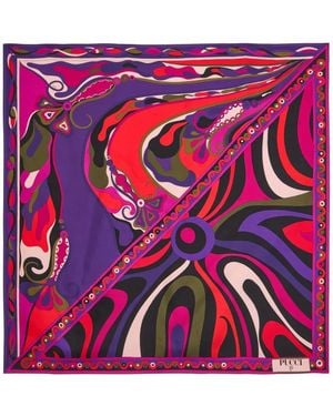 PUCCI Abstract-Print Scarf - Red