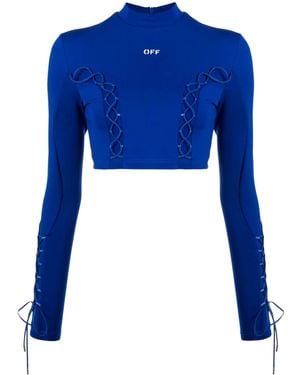 Off-White c/o Virgil Abloh Lace-Up Crop Top - Blue