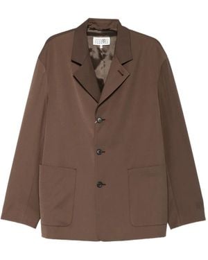 MM6 by Maison Margiela Patch-Pocket Blazer - Brown
