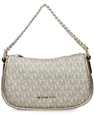 Michael Kors Monogram-Print Metallic Tote Bag - Grey